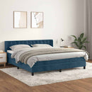 vidaXL sötétkék bársony rugós ágy matraccal 160x200 cm