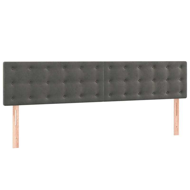 vidaXL sötétszürke bársony rugós ágy matraccal 180x200 cm