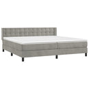 vidaXL világosszürke bársony rugós ágy matraccal 200x200 cm