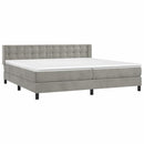 vidaXL világosszürke bársony rugós ágy matraccal 200x200 cm