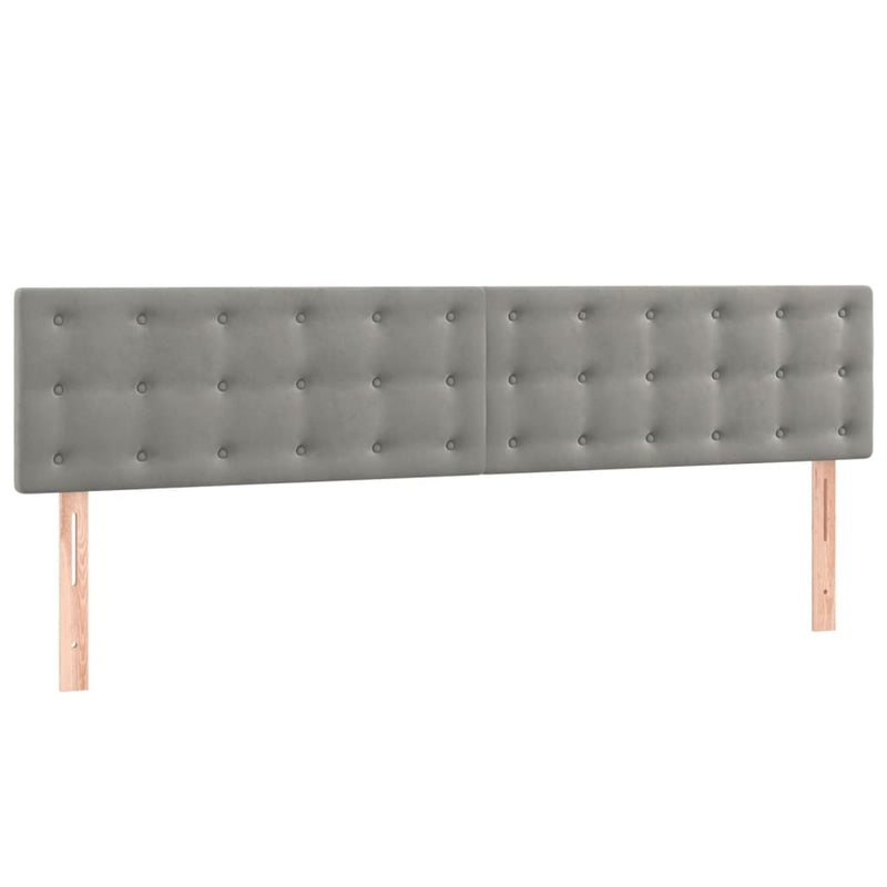 vidaXL világosszürke bársony rugós ágy matraccal 200x200 cm