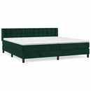 vidaXL sötétzöld bársony rugós ágy matraccal 200x200 cm