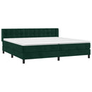 vidaXL sötétzöld bársony rugós ágy matraccal 200x200 cm
