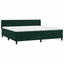 vidaXL sötétzöld bársony rugós ágy matraccal 200x200 cm