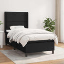 vidaXL fekete szövet rugós ágy matraccal 90x200 cm
