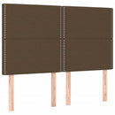 vidaXL sötétbarna szövet rugós ágy matraccal 140 x 190 cm