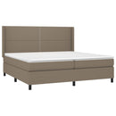vidaXL tópszínű szövet rugós ágy matraccal 200 x 200 cm