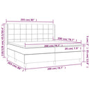 vidaXL fekete szövet rugós ágy matraccal 200 x 200 cm