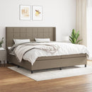 vidaXL tópszínű szövet rugós ágy matraccal 200 x 200 cm