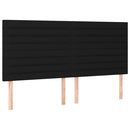 vidaXL fekete szövet rugós ágy matraccal 200 x 200 cm