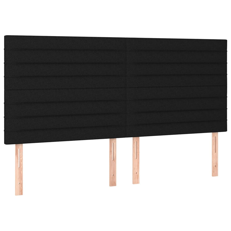 vidaXL fekete szövet rugós ágy matraccal 200 x 200 cm