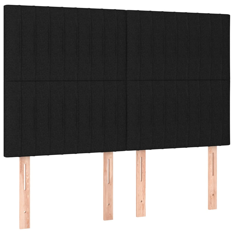 vidaXL fekete szövet rugós ágy matraccal 140 x 190 cm