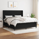 vidaXL fekete szövet rugós ágy matraccal 160x200 cm