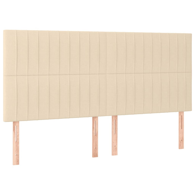 vidaXL krémszínű szövet rugós ágy matraccal 200 x 200 cm