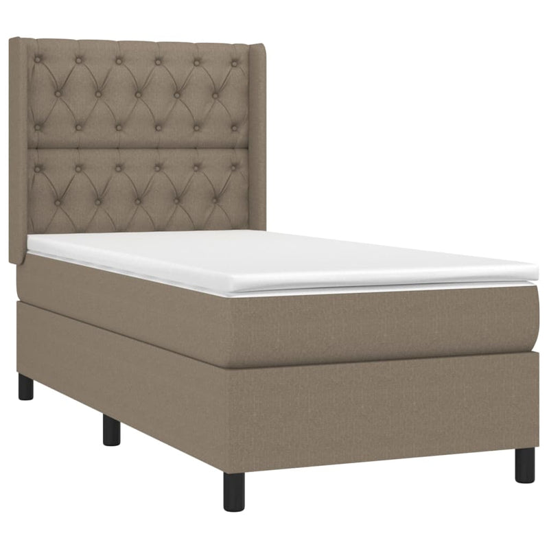 vidaXL tópszínű szövet rugós ágy matraccal 80 x 200 cm