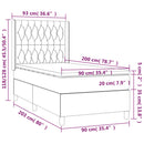 vidaXL sötétszürke szövet rugós ágy matraccal 90 x 200 cm