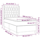 vidaXL tópszínű szövet rugós ágy matraccal 90 x 200 cm