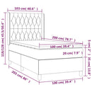 vidaXL fekete szövet rugós ágy matraccal 100 x 200 cm