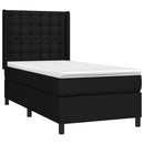 vidaXL fekete szövet rugós ágy matraccal 90x200 cm