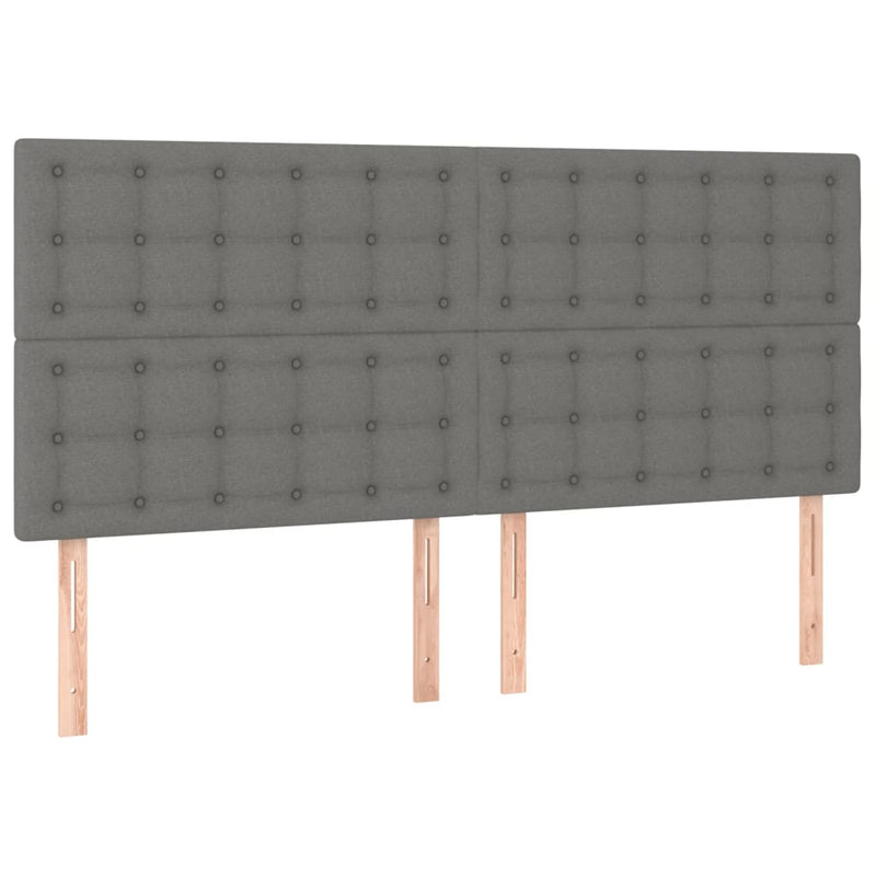 vidaXL sötétszürke szövet rugós ágy matraccal 160 x 200 cm
