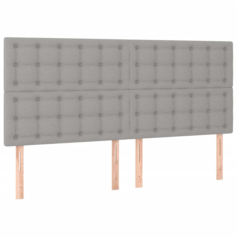 vidaXL világosszürke szövet rugós ágy matraccal 180 x 200 cm