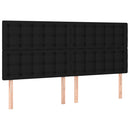 vidaXL fekete szövet rugós ágy matraccal 200 x 200 cm