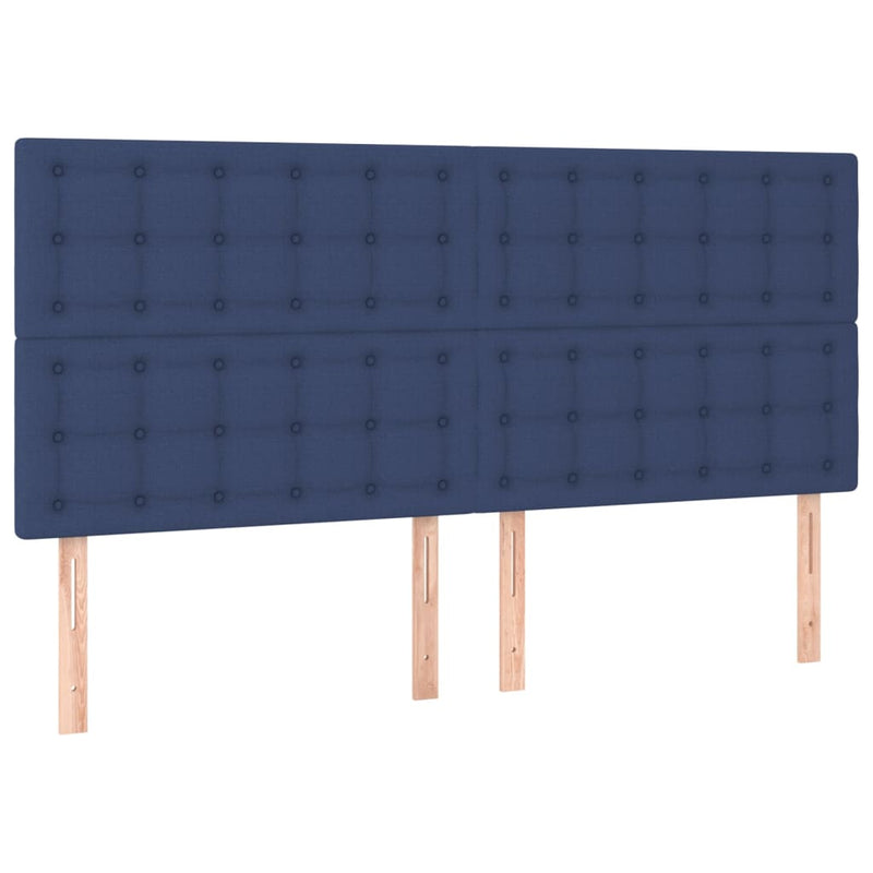 vidaXL kék szövet rugós ágy matraccal 200 x 200 cm
