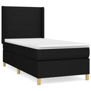 vidaXL fekete szövet rugós ágy matraccal 80 x 200 cm