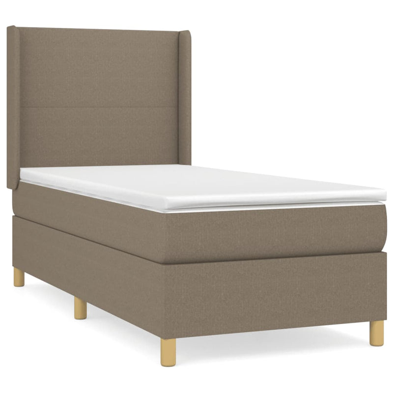 vidaXL tópszínű szövet rugós ágy matraccal 80 x 200 cm
