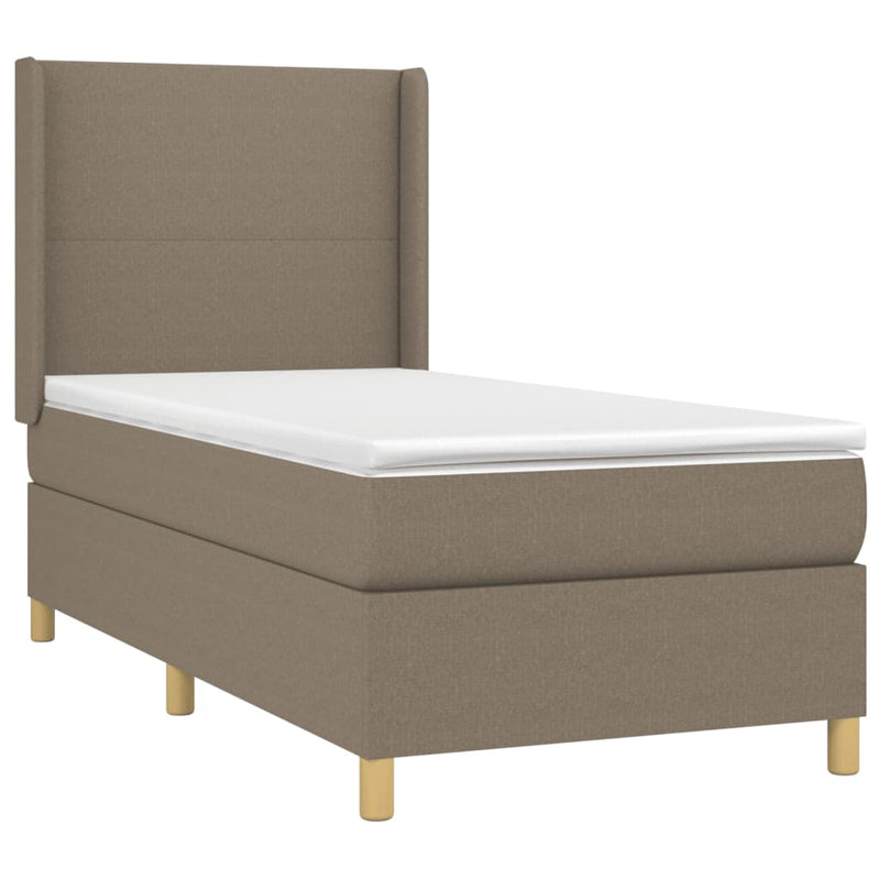 vidaXL tópszínű szövet rugós ágy matraccal 80 x 200 cm