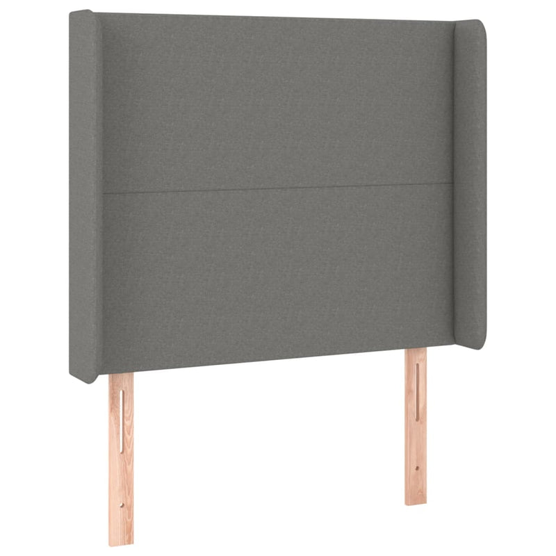 vidaXL sötétszürke szövet rugós ágy matraccal 90 x 200 cm