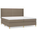 vidaXL tópszínű szövet rugós ágy matraccal 200 x 200 cm