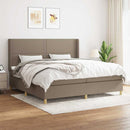 vidaXL tópszínű szövet rugós ágy matraccal 200 x 200 cm