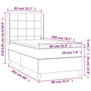 vidaXL sötétbarna szövet rugós ágy matraccal 80 x 200 cm