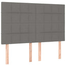 vidaXL sötétszürke szövet rugós ágy matraccal 140 x 190 cm