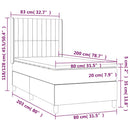 vidaXL fekete szövet rugós ágy matraccal 80 x 200 cm