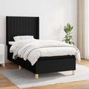 vidaXL fekete szövet rugós ágy matraccal 90x200 cm