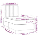 vidaXL sötétbarna szövet rugós ágy matraccal 100 x 200 cm