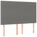 vidaXL sötétszürke szövet rugós ágy matraccal 140 x 200 cm
