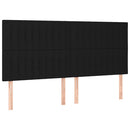 vidaXL fekete szövet rugós ágy matraccal 180 x 200 cm