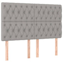 vidaXL világosszürke szövet rugós ágy matraccal 140 x 190 cm