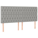 vidaXL világosszürke szövet rugós ágy matraccal 200 x 200 cm