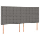 vidaXL sötétszürke szövet rugós ágy matraccal 200 x 200 cm