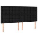 vidaXL fekete szövet rugós ágy matraccal 200 x 200 cm
