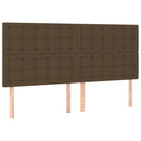 vidaXL sötétbarna szövet rugós ágy matraccal 200 x 200 cm