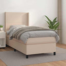 vidaXL cappuccino színű műbőr rugós ágy matraccal 80 x 200 cm