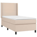vidaXL cappuccino színű műbőr rugós ágy matraccal 90 x 190 cm