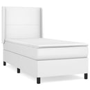 vidaXL fehér műbőr rugós ágy matraccal 100 x 200 cm