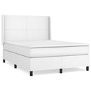 vidaXL fehér műbőr rugós ágy matraccal 140x190 cm