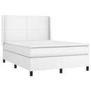 vidaXL fehér műbőr rugós ágy matraccal 140x190 cm